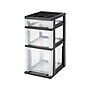 Iris Rolling Cart with Plastic Organizer Top, 3-Drawer, Black (115026/115027)~#|#~sp49508248_sc7