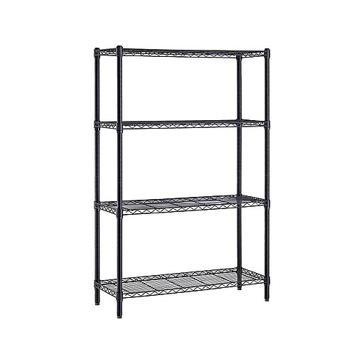 Whalen 4Shelf Wire Unit, 48"W, Black (WS1848724B) Staples