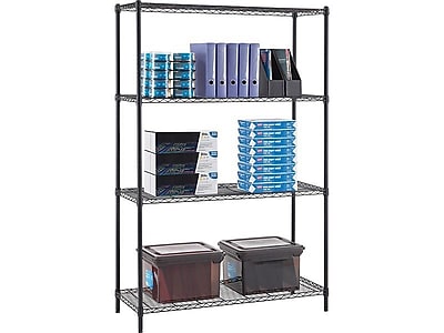 Whalen 4-Shelf Wire Unit, 48"W, Black - Thumbnail 2