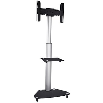Mount-It! Metal Pedestal TV Stand, Screens up to 70", Black (MI-1875)