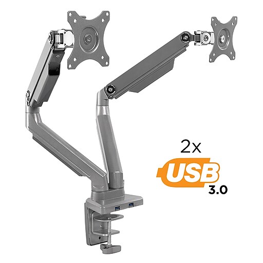 MountIt! Dual Monitor Mount Arm with 2 USB Ports (MI2762) Staples