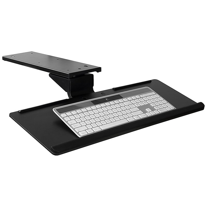 Mount-It! Under Desk Keyboard Tray and Mouse Platform, Black (MI-7138) image 1