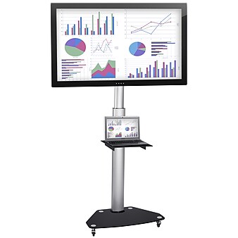 Mount-It! Metal Pedestal TV Stand, Screens up to 70", Black (MI-1875)