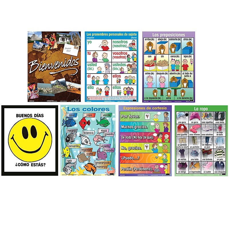 Poster Pals Spanish Essential Classroom Posters Set II (PSZPS38) image 1