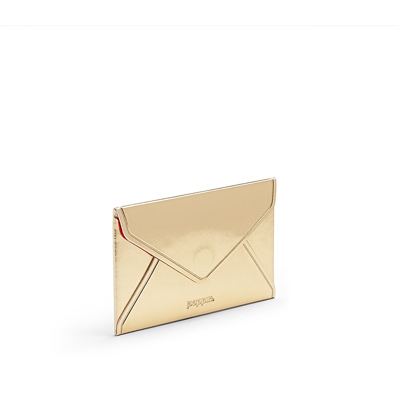 Poppin Business Card Case, 15-Card Capacity, Gold, Set of 25 (106153) image 1