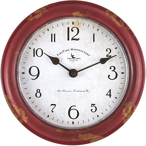 Shop Staples for FirsTime® Red Patina 8.5" Wall Clock (25685)