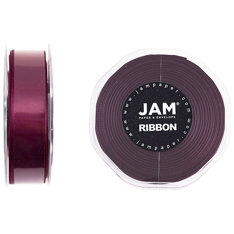 JAM Paper Double Faced Satin Ribbon, Burgundy (807SAwi25) image 1