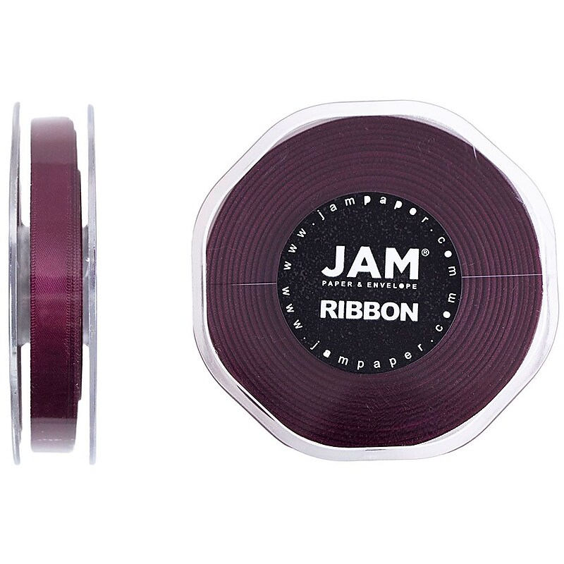 JAM Paper Double Faced Satin Ribbon, Burgundy (803SAwi25) image 1