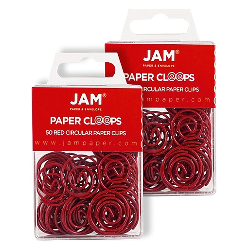 JAM Paper® Circular Paper Clips, Round Paperclips, Yellow, 100/Pack