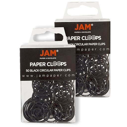 JAM Paper® Circular Paper Clips, Round Paperclips, Orange, 100/Pack