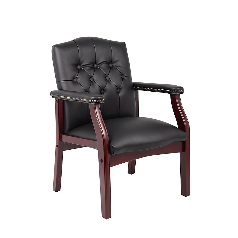 Boss CaressoftPlus Vinyl Guest Chair, Black (B959-BK) image 1