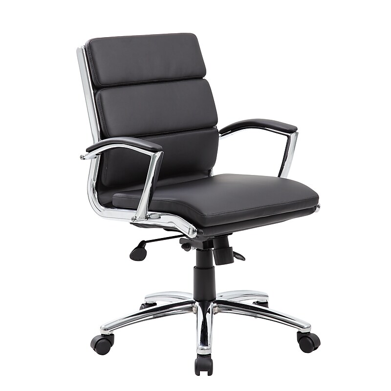 Boss CaresoftPlus Executive Series High Back Executive Chair with Metal Chrome Finish, Black (B9476-BK) image 1