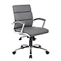 BOSS® Caresoft Plus Executive Series Mid Back Executive Chair with Metal Chrome Finish, Grey (B9476-GY)~#|#~sp5006385_sc7