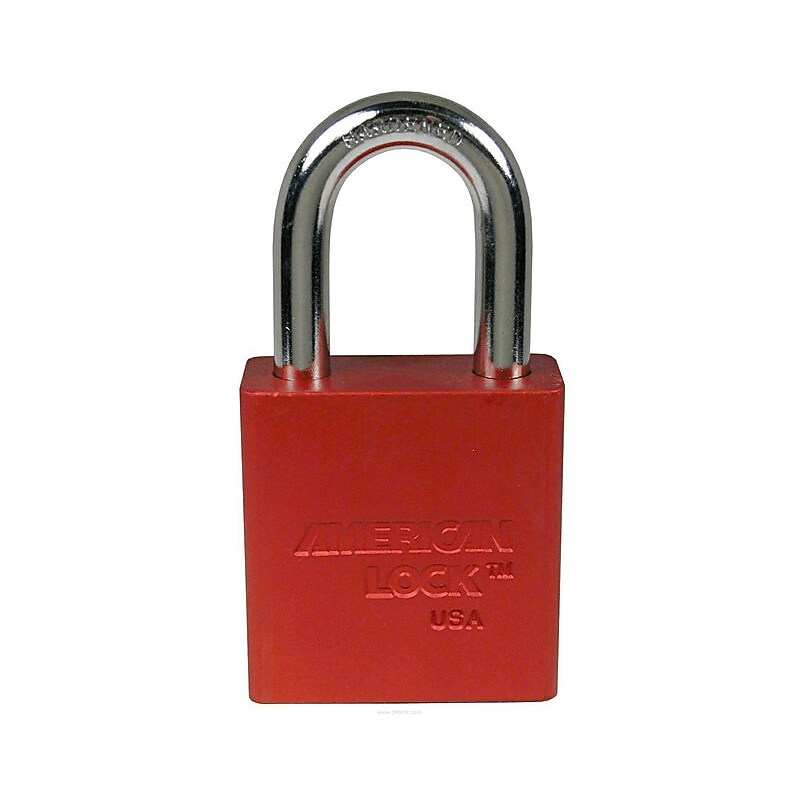 American Lock® Rectangular Padlocks, 5 Pin, Aluminum, Red, Keyed Different (A1106RED) image 1