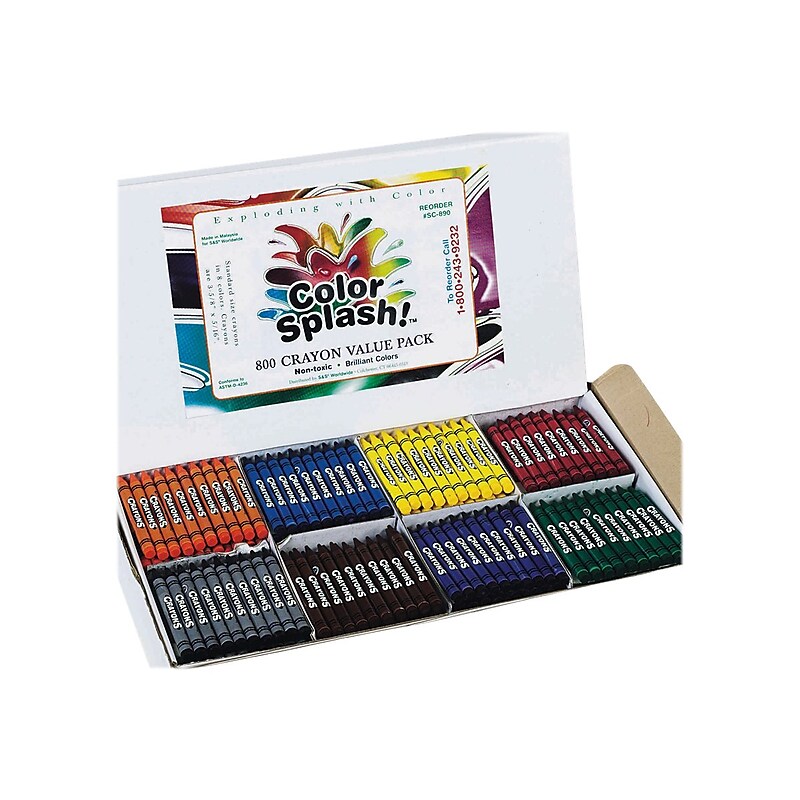 Color Splash Standard Crayon, Assorted Colors, 800/Box (SC890) image 1