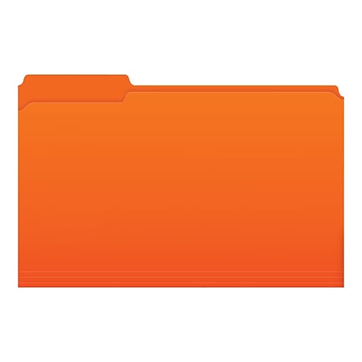Pendaflex TwoTone File Folder, 3Tab, Legal Size, Orange, 100/Box (153