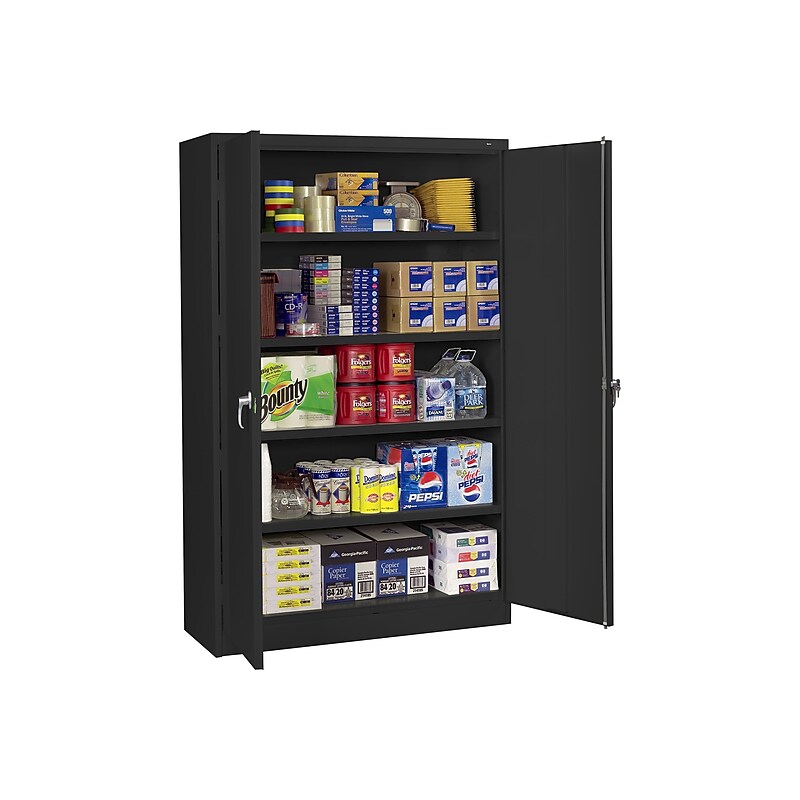 Tennsco Jumbo 78" Steel Storage Cabinet with 4 Shelves, Black (J2478SU-BLK) image 1