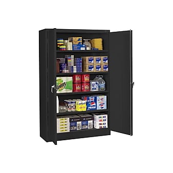 Tennsco Jumbo 78" Steel Storage Cabinet with 4 Shelves, Black (J2478SU-BLK)