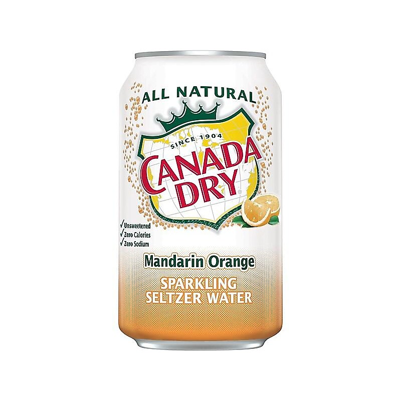 Canada Dry Mandarin Orange Sparkling Seltzer Water, 12 oz., 24/Carton (10000300) image 1