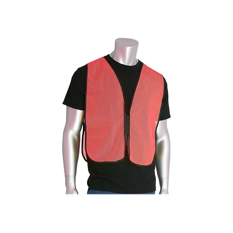 PIP High Visibility Sleeveless Safety Vest, Hi-Vis Orange, One Size (300-0800-OR) image 1