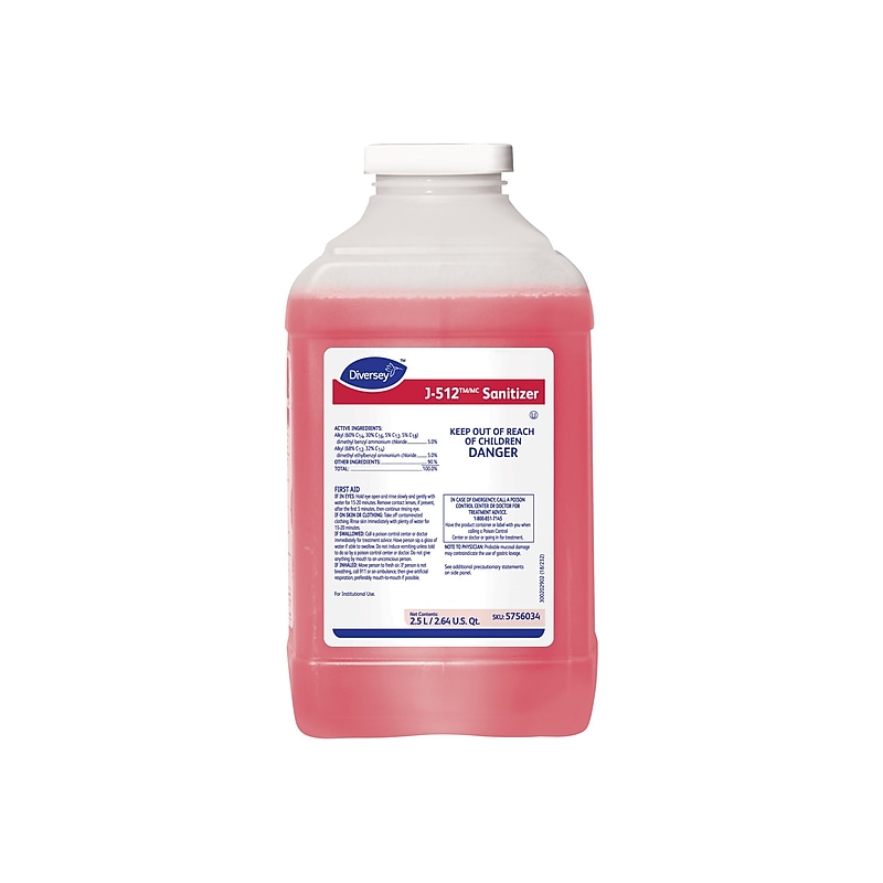 J-512 D4 Disinfectant for Diversey J-Fill, Quaternary, 2.5 L., 2/Carton (5756034) image 1