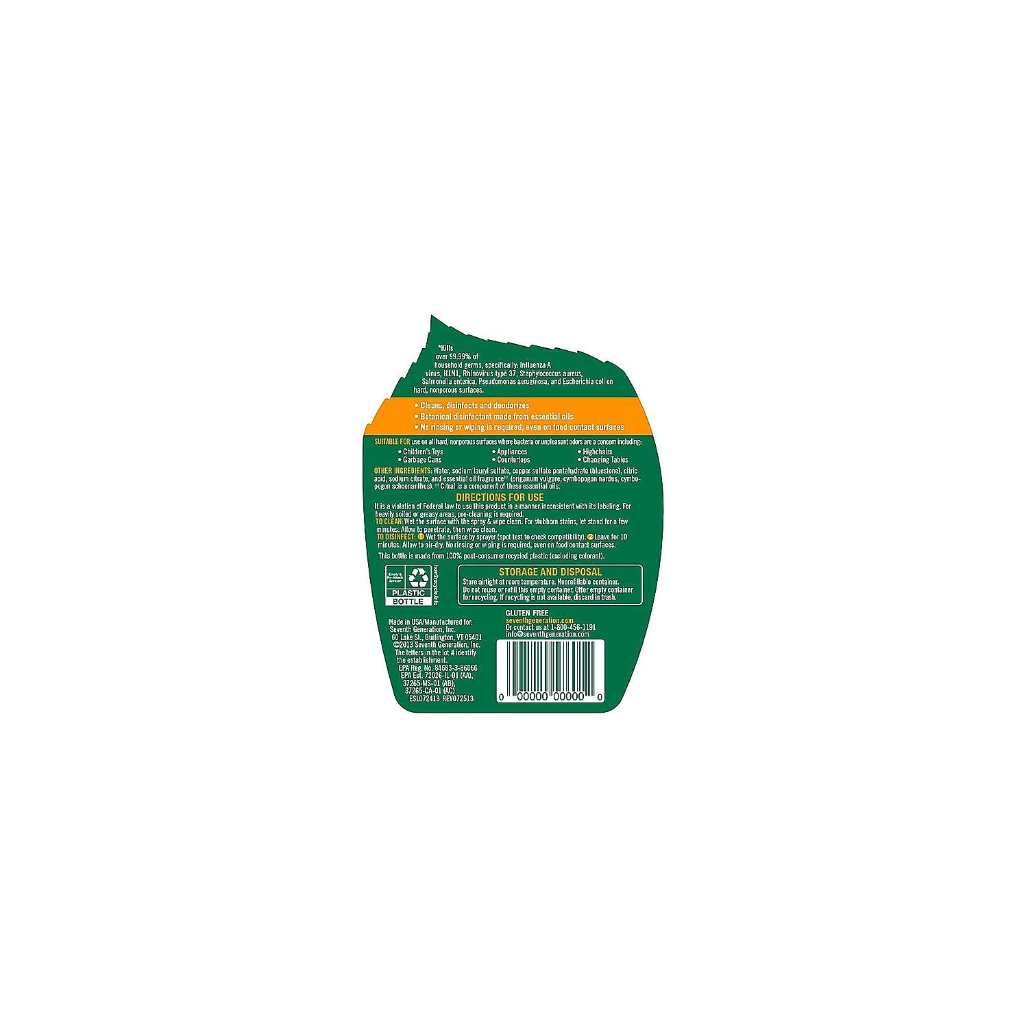 Seventh Generation Disinfecting Surface Cleaner 26 oz. Lemongrass Citrus 22810 - Picture 2 of 4