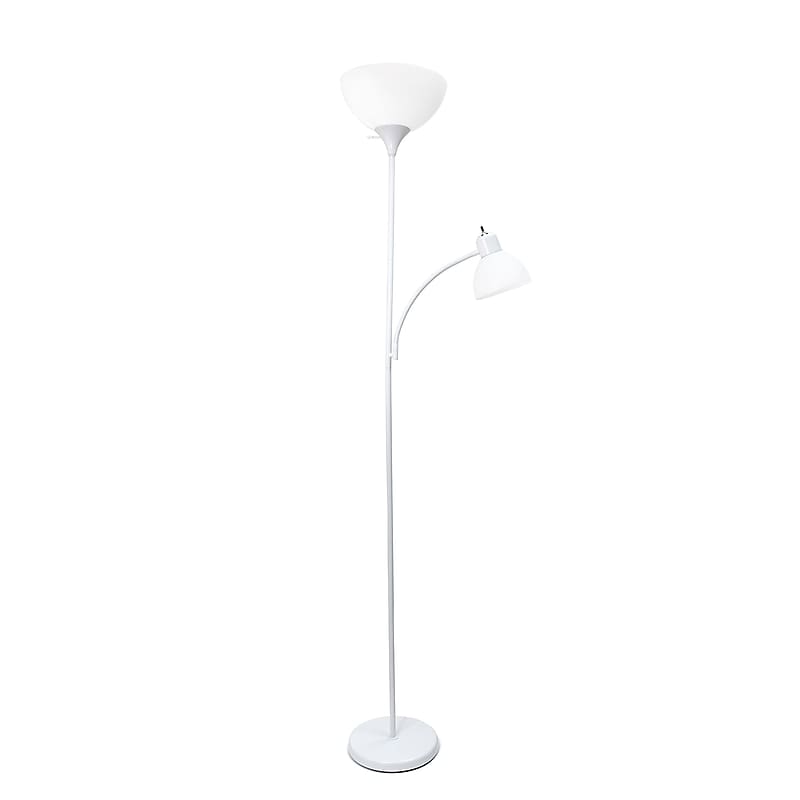 Simple Designs Incandescent Floor Lamp, White (LF2000-WHT) image 1