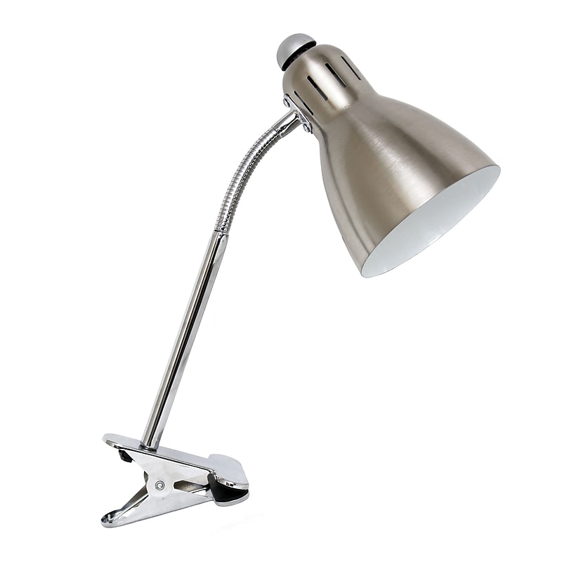 Simple Designs Incandescent Desk Lamp, Brushed Nickel (LD2016-BSN) image 1
