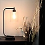 Simple Designs Bronson Antique Style Industrial Iron Lantern Desk Lamp with Glass Shade, Black (2637380)~#|#~sp5064628_sc7