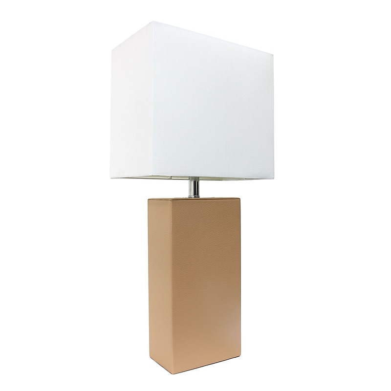 Elegant Designs Incandescent Leather Table Lamp, Beige (LT1025-BGE) image 1