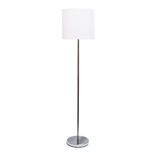 Simple Designs Incandescent Floor Lamp, White (LF2004WHT) at Staples