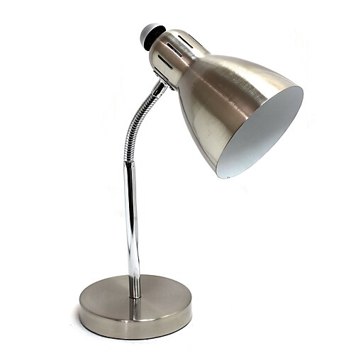Simple Designs Incandescent Desk Lamp, Brushed Nickel (LD1037BSN