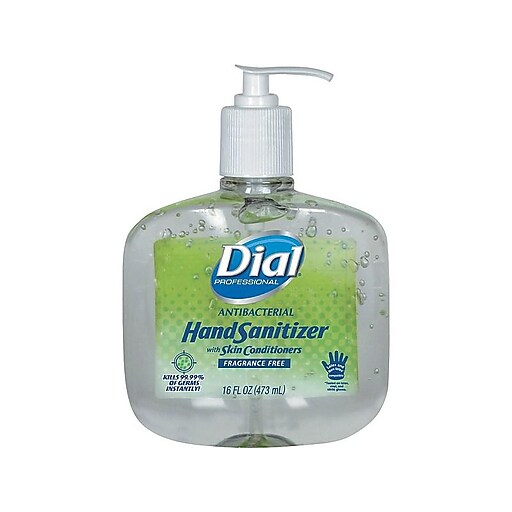 Dial Antibacterial Hand Sanitizer With Moisturizers, 16 Oz Pump