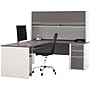 Bestar Connexion 71"W L-Shaped Desk with Hutch and Pedestal, Slate/Sandstone (93859-59)~#|#~sp50665676_sc7