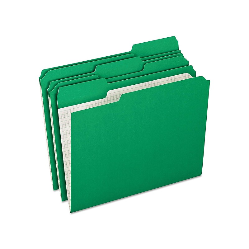 Pendaflex Double-Ply Reinforced Top Tab Colored File Folders, Letter Size, Bright Green, 100/Box (R15213BGR) image 1