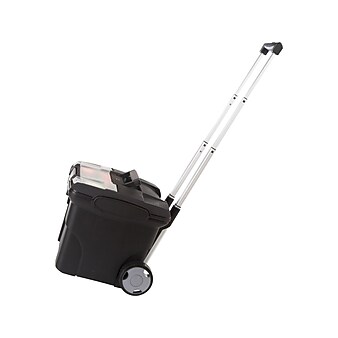 Storex Premium Plastic/Poly Mobile File Cart, Black (61507B01C)