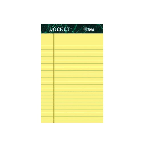 Shop Staples for TOPS® Docket Notepad, 5" x 8", Narrow Rule, Yellow