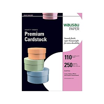 Exact Index Index 110 lb. Cardstock Paper, 8.5" x 11", White, 250 Sheets/Pack (40508 / 48508)