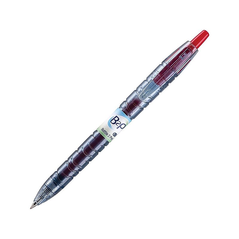 Pilot B2P Bottle 2 Pen Retractable Gel Pens, Fine Point, Red Ink, Dozen (31602) image 1