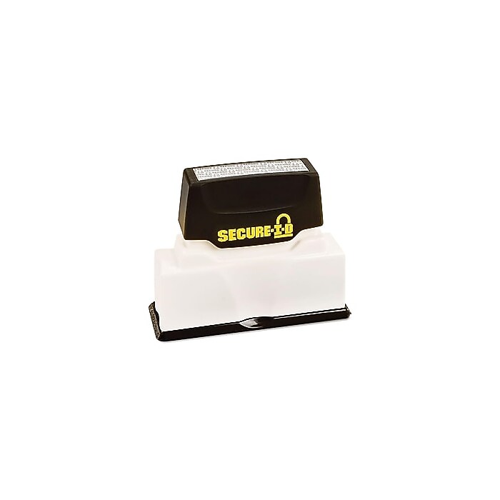 Cosco Secure-I-D Security Tint Rectangle Pre-inked Stamp, Black