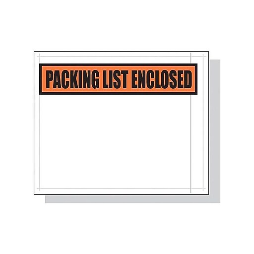 SI Products Packing List Envelopes, 4 1/2" x 5 1/2", Panel Face