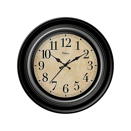 MZB WAC904 12" Waltham Round Deep Dish Wall Clock With Silver Trim