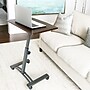Seville Classics airLIFT 24"W Manual Rectangular Height Adjustable Mobile Sitting Desk, Walnut (WEB162)~#|#~sp50744594_sc7