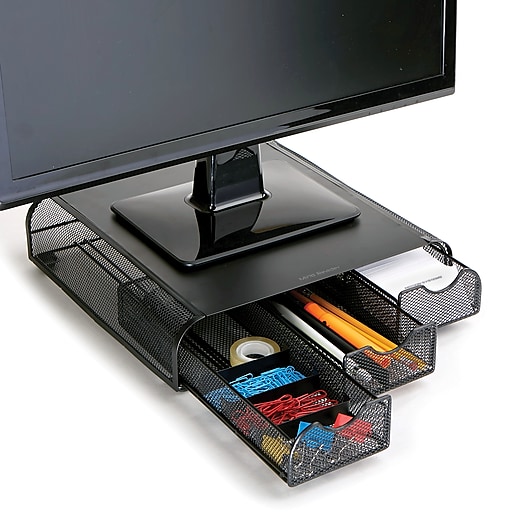 Mind Reader PC, Laptop, IMAC Monitor Stand and Desk Organizer, Black Metal  Mesh (MONMESH-BLK)