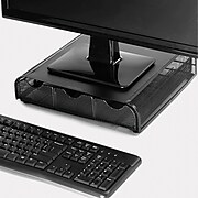 Mind Reader PC, Laptop, IMAC Monitor Stand and Desk Organizer, Black Metal Mesh (MONMESH-BLK)