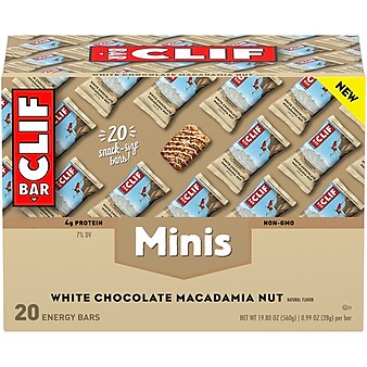Clif Mini Energy Bars, White Chocolate Macadamia Nut, 1.0 oz., 20/Box (CCC37295)