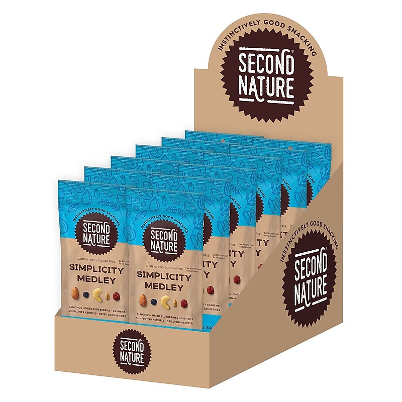 Second Nature Simplicity Medley Gluten Free Fruit & Nut Trail Mix, 2.25 oz., 12 Bags/Pack (KAR01171) image 1