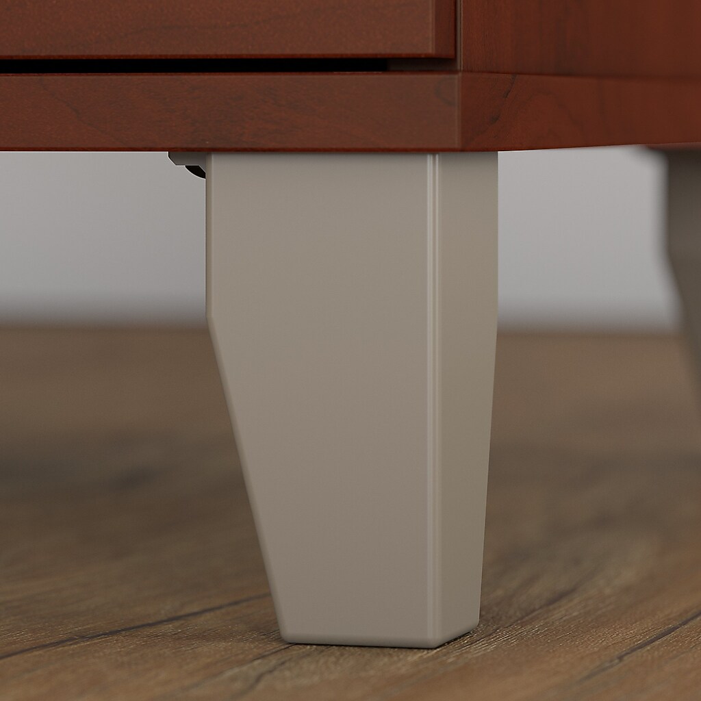 Desk leg close-up showing tapered foot