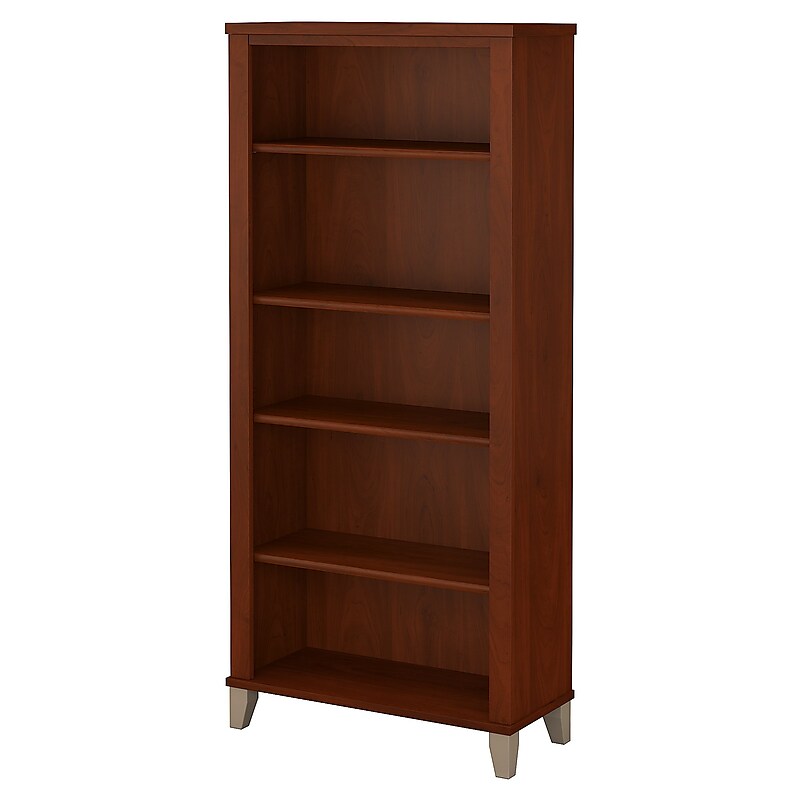 Bush Furniture Somerset 65" 5-Shelf Bookcase with Adjustable Shelves, Hansen Cherry Laminate (WC81765) image 1