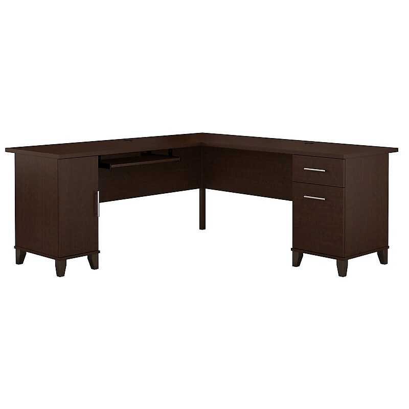 Bush Furniture Somerset 72"W L Shaped Desk with Storage, Mocha Cherry (WC81810K) image 1